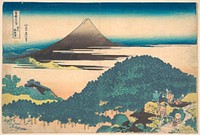 Cushion Pine at Aoyama (Aoyama enza no matsu), from the series Thirty-six Views of Mount Fuji (Fugaku sanjūrokkei). Original public domain image from the MET museum.