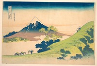 The Inume Pass in Kai Province (Kōshū Inume tōge), from the series Thirty-six Views of Mount Fuji (Fugaku sanjūrokkei). Original public domain image from the MET museum.