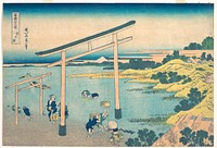 Noboto Bay (Noboto no ura), from the series Thirty-six Views of Mount Fuji (Fugaku sanjūrokkei). Original public domain image from the MET museum.