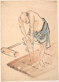 Hokusai's Man on a Raft. Original public domain image from the MET museum.