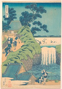 Fall of Aoiga Oka, Yedo. Original public domain image from the MET museum.