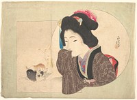 Portrait of a Japanese girl print in high resolution by Keisai Eisen (1790-1848). Original from The MET Museum. 