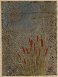 Cat Tails and Moon, Edo period (1615–1868). Original public domain image from the MET museum.