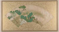 Various Plants and Grass, Fan painting. Original public domain image from the MET museum.