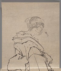 Katsushika Hokusai&rsquo;s Japanese woman, Album of Sketches (1760&ndash;1849) painting. Original public domain image from the MET museum.