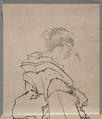 Katsushika Hokusai’s Japanese woman, Album of Sketches (1760–1849) painting. Original public domain image from the MET museum.