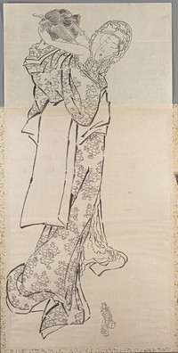 Katsushika Hokusai&rsquo;s woman. Album of Sketches (1760&ndash;1849) painting. Original public domain image from the MET museum.