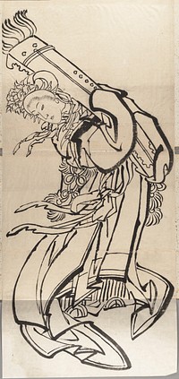 Katsushika Hokusai&rsquo;s Japanese woman. Album of Sketches (1760&ndash;1849) painting. Original public domain image from the MET museum.