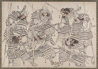 Katsushika Hokusai’s samurai, Album of Sketches (1760–1849) painting. Original public domain image from the MET museum.