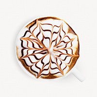 Latte art, coffee isolated image