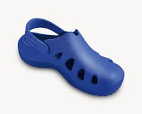 Blue rubber sandal, isolated image