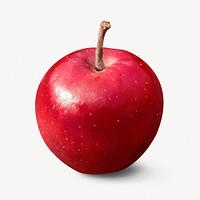 Red apple, isolated collage element psd