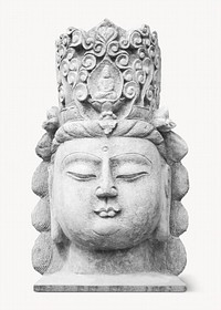 Buddha head statue, isolated sculpture image