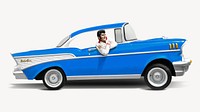 Elvis Presley statue in a classic car psd, 6 JUNE 2016 - TENNESSEE, USA.