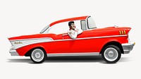 Elvis Presley statue in a classic car psd, 6 JUNE 2016 - TENNESSEE, USA.