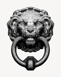 Door knocker collage element, isolated image psd