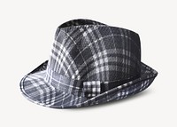 Checkered hat, isolated collage element psd