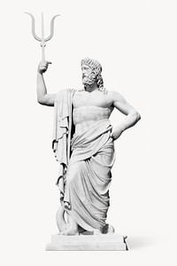 Poseidon statue, god of the sea isolated image