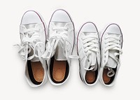 Couple sneaker shoes, isolated collage element psd