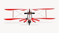 Red airplane on white background