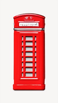 London phone booth, collage element psd