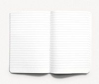 Open notebook, isolated stationery image psd