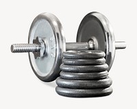 Gym dumbbell collage element psd