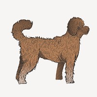 Brown dog sketch animal illustration psd