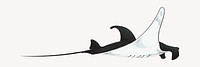 Black Stingray animal illustration vector