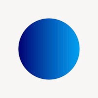 Blue circle logo element, gradient shape psd