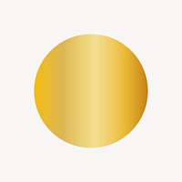Gold circle logo element, gradient shape psd