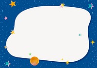 Cute galaxy frame doodle collage element vector