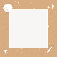 Astronomical doodle frame, aesthetic design element vector