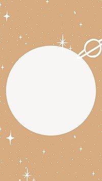 Circle celestial doodle frame design element vector