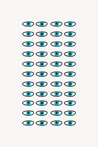 Doodle blue eyes pattern vector