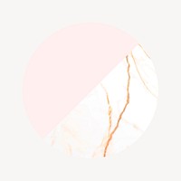 Aesthetic pink marble round badge vector