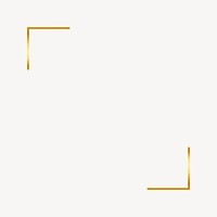 Gold corner border, gradient frame vector