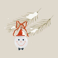 Snowman ornament, Christmas illustration vector