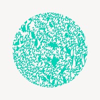 Green circle collage element, abstract design vector