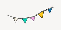 Party garlands collage element, birthday party design vector