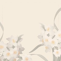 Daffodil beige background, Easter illustration