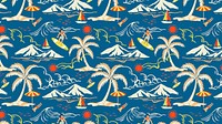 Tropical beach pattern desktop wallpaper vector