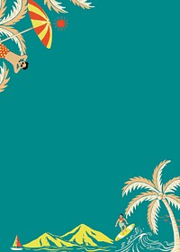 Beach getaway illustration border background vector