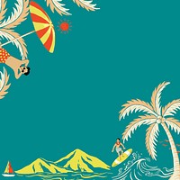 Beach holiday illustration border background