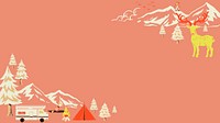 Camping trip border desktop wallpaper vector