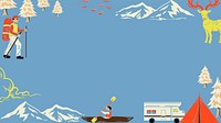 Holiday travel illustration border desktop wallpaper