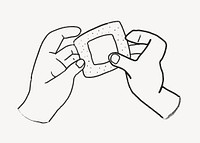 Hands holding bandage, medical doodle  vector