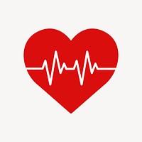 Heart rate pulse, health and wellness icon vector