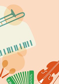 Music border background, cute beige design  vector