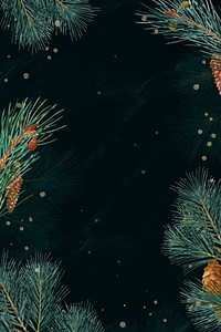 Christmas tree frame black background 